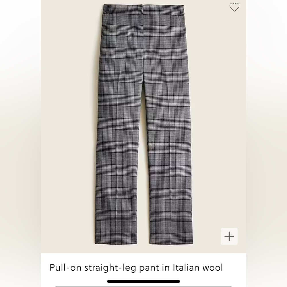 J.Crew Pull-On Straight Leg Pant, Size 6.